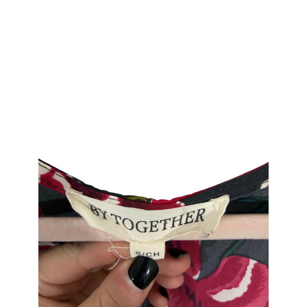By Together Kimono Shirt Women S Blouse Multicolor Floral Sleeve Open Front - Picture 2 of 4